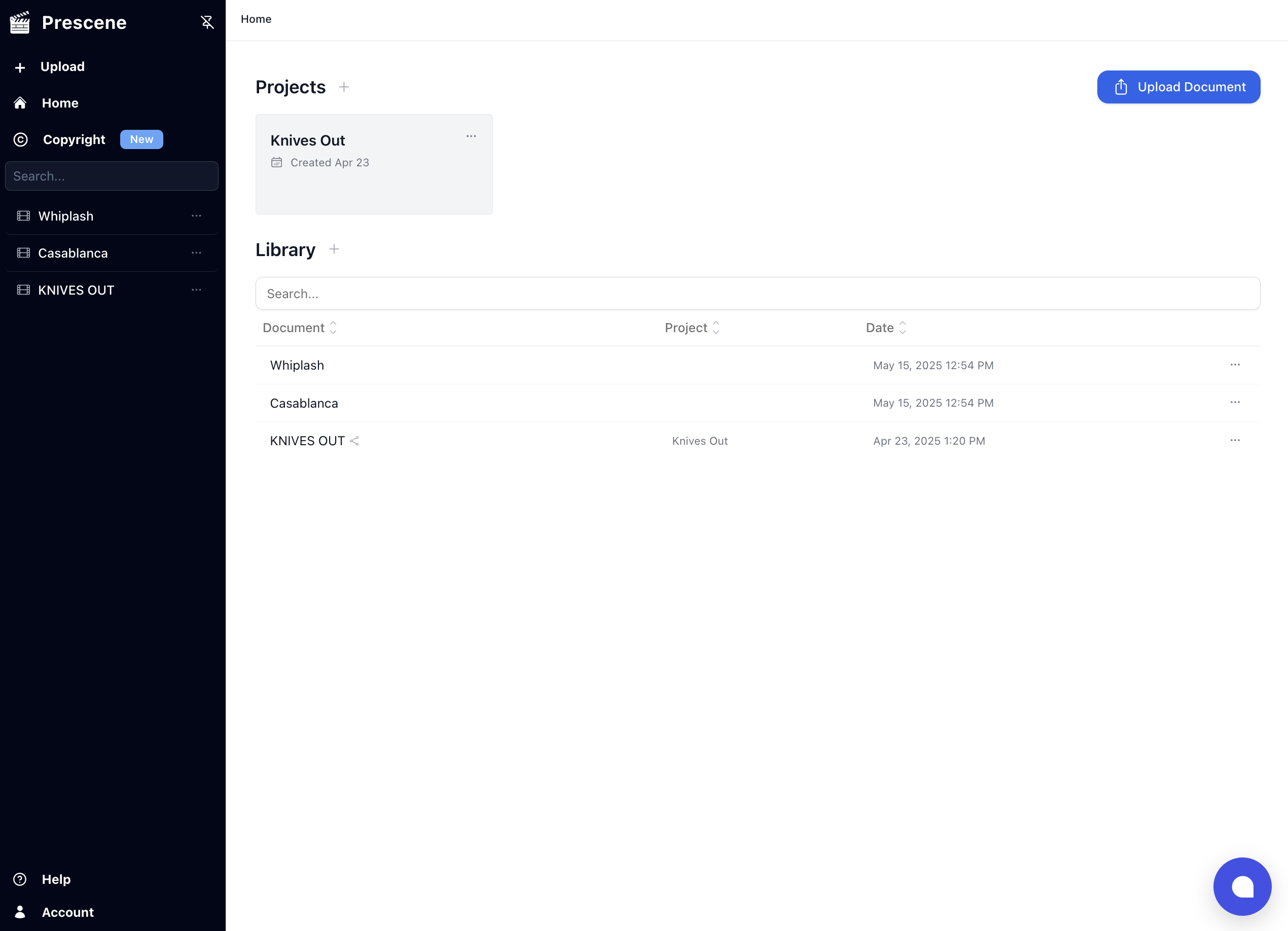 Screenshot of Prescene Hub